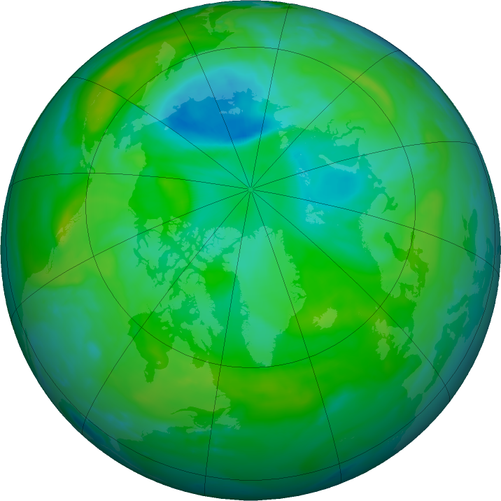 Arctic ozone map for 23 July 2020